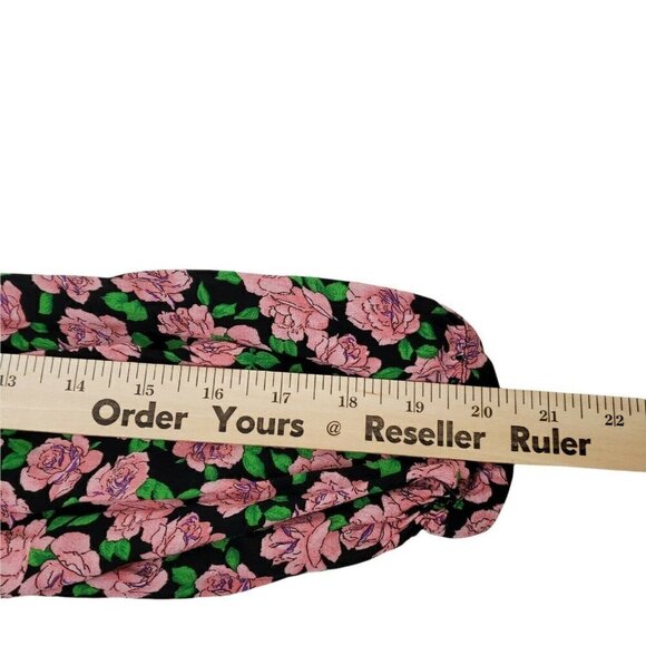 Zara Womens Mini Dress Large Floral Print Smocked Bottom Bloggers Favorite - Picture 11 of 12